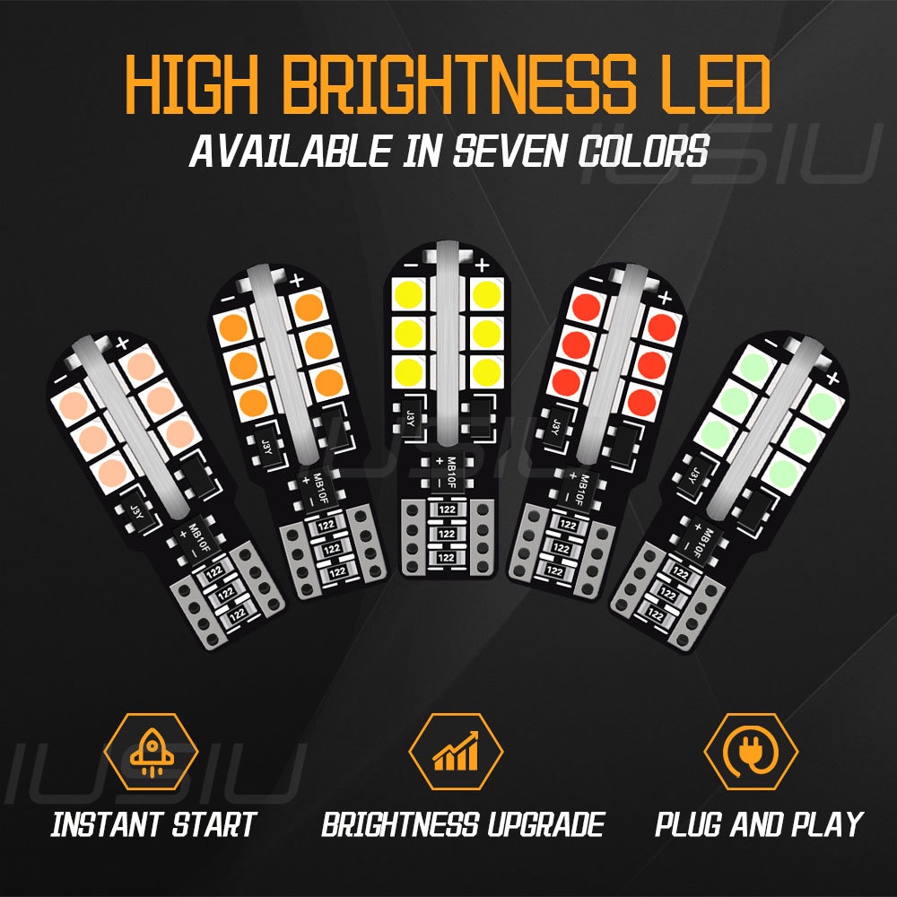 Đèn Led T10 W5W WY5W 24SMD 3030 Canbus 12v Ánh Sáng Trắng Dành Cho Xe Hơi