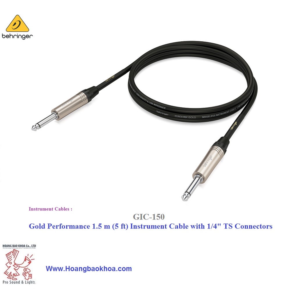 GIC-150 Dây nhạc cụ Behringer 2 đầu jack 6 ly dài 1.5 mét