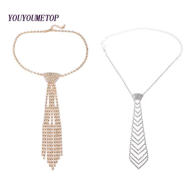 Vòng cổ Mặt Hình Cà Vạt Đính Đá Lấp Lánh Sang Trọng