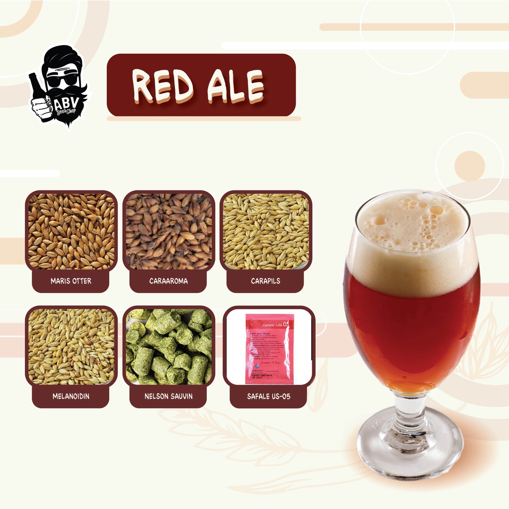 Set nguyên liệu nấu bia Red Ale