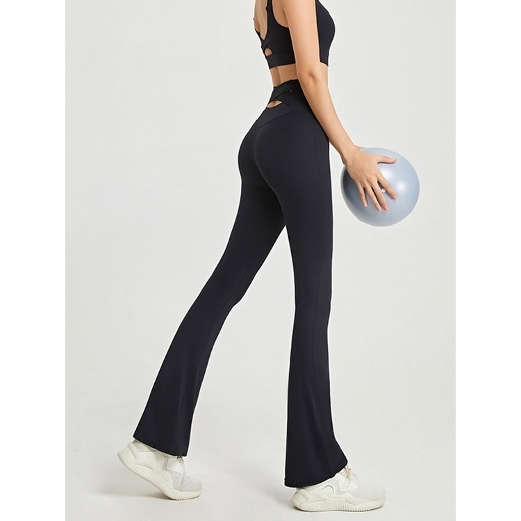 Quần Dài Thể Thao Lưng Cao Ống Loe Nâng Hông Co Giãn Tốt Thích Hợp Chạy Bộ / Tập Yoga Cho Nữ