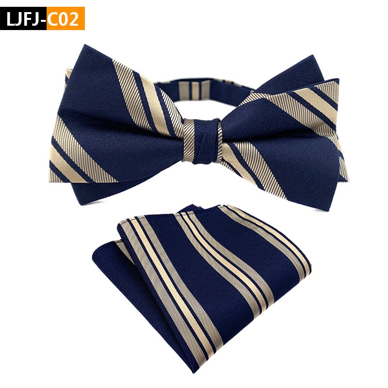 Nơ cài áo EFAN bằng lụa hình học 20 màu cao cấp