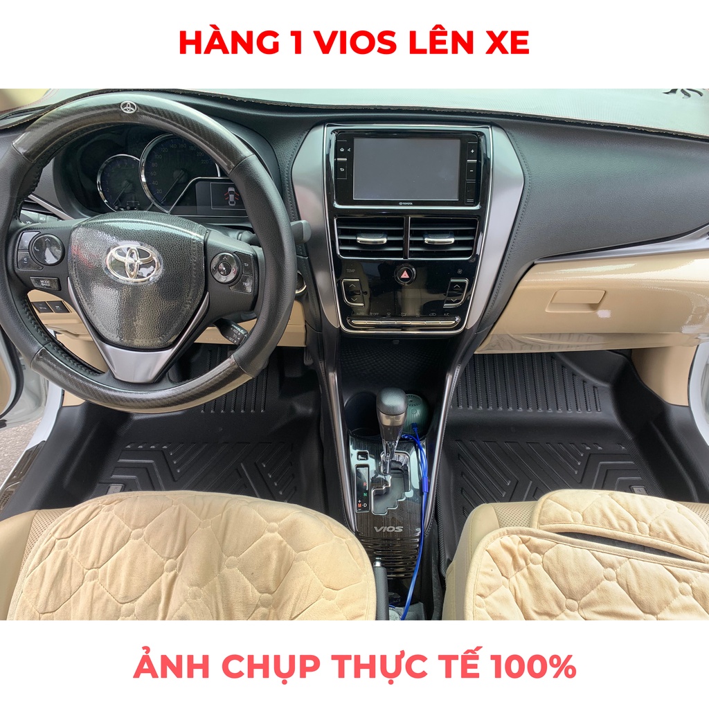 Thảm lót sàn ô tô Toyota Vios 2014 - 2023 khuôn đúc TPV 1 bộ 3 tấm