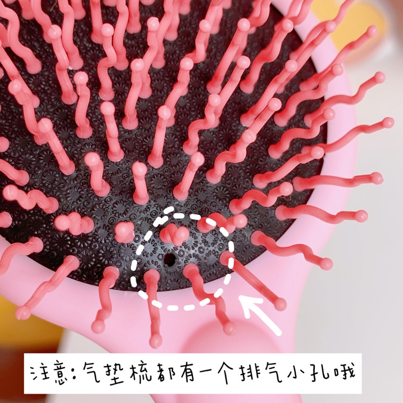 Lược Chải Tóc Mát Xa Da Đầu Chống Tĩnh Điện Thiết Kế Nhỏ Gọn Tích Hợp Gương Trang Điểm Họa Tiết Hoạt Hình