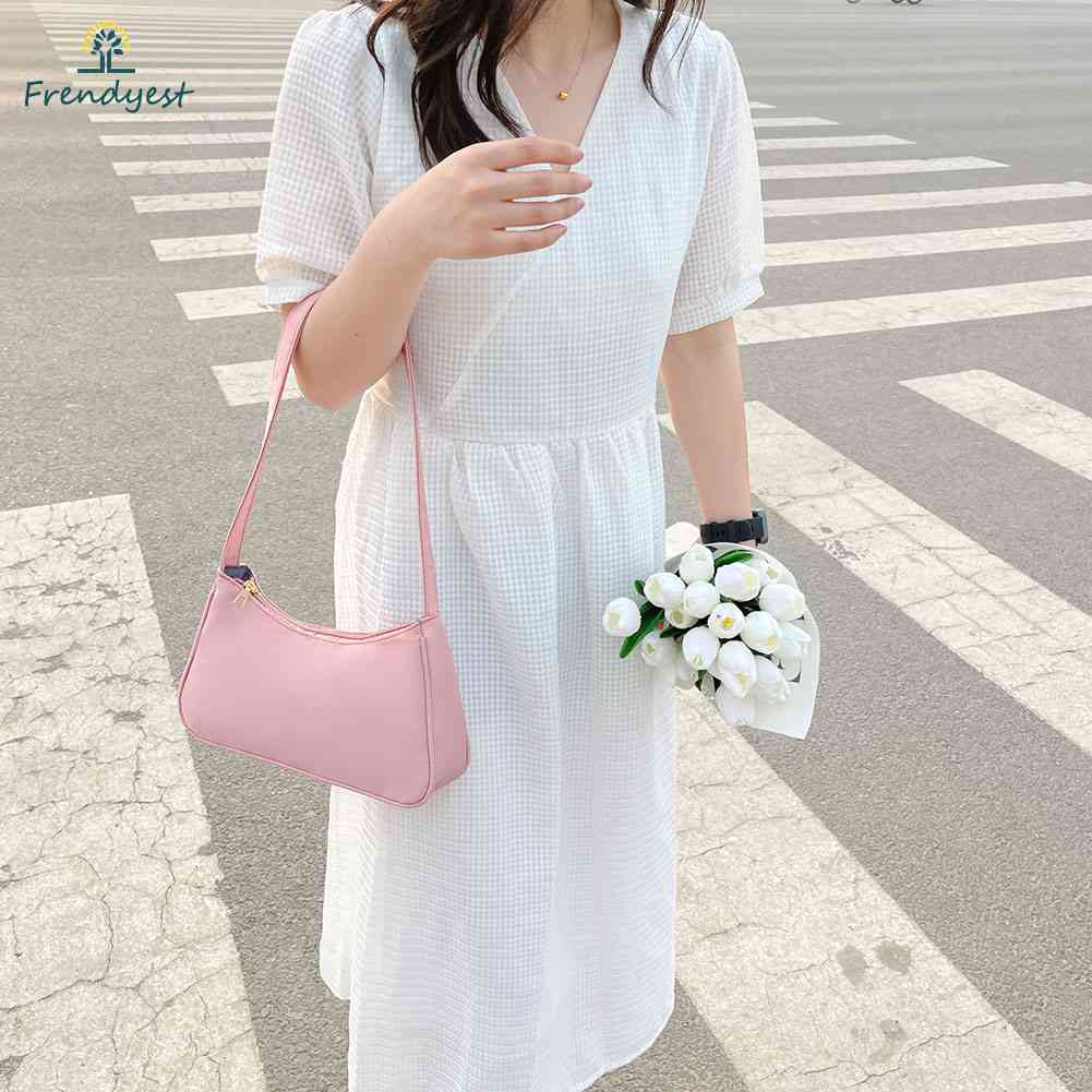 Túi Xách Đeo Vai / Kẹp Nách Chất Liệu Nylon Màu Trơn Thời Trang Cho Nữ