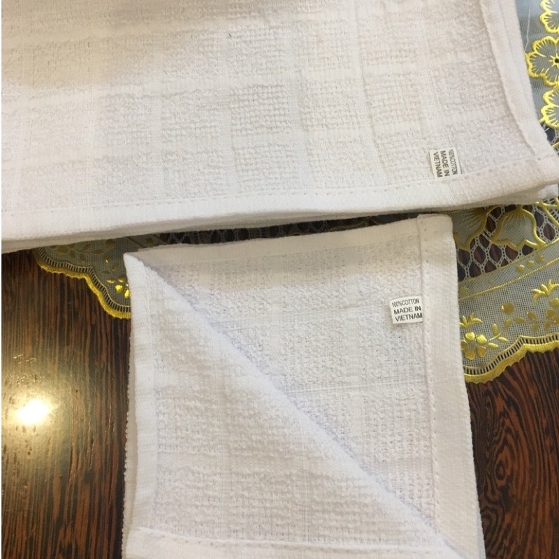 Khăn vuông trắng cao cấp dùng lau đa năng, phục vụ nhà hàng