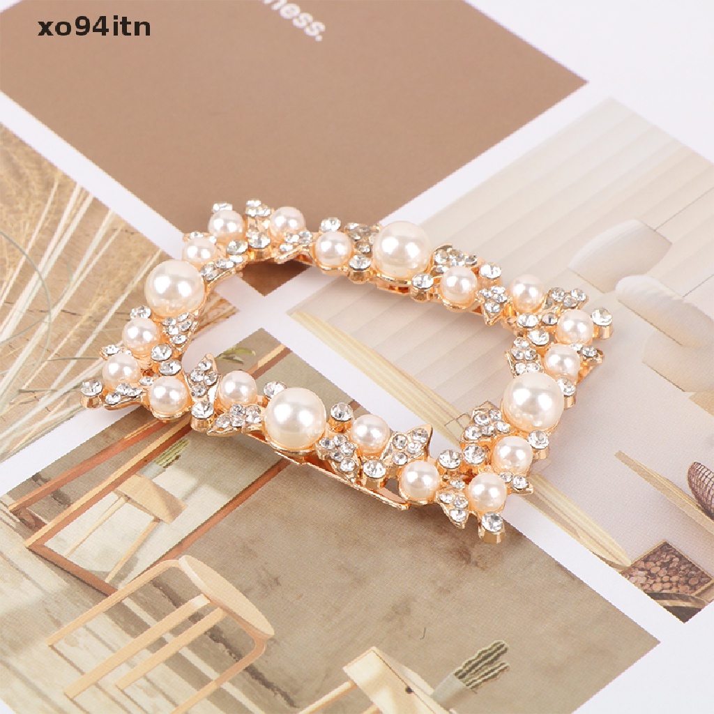 1 Khóa Kẹp Kim Loại Đính Đá Và Ngọc Trai Trang Trí Giày Cao Gót