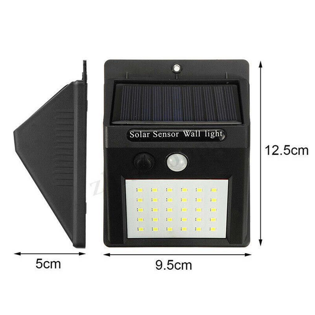 Đèn LED 30 Bóng Gắn Tường Năng Lượng Mặt Trời Cảm Biến Chuyển Động PIR Cho Sân Vườn