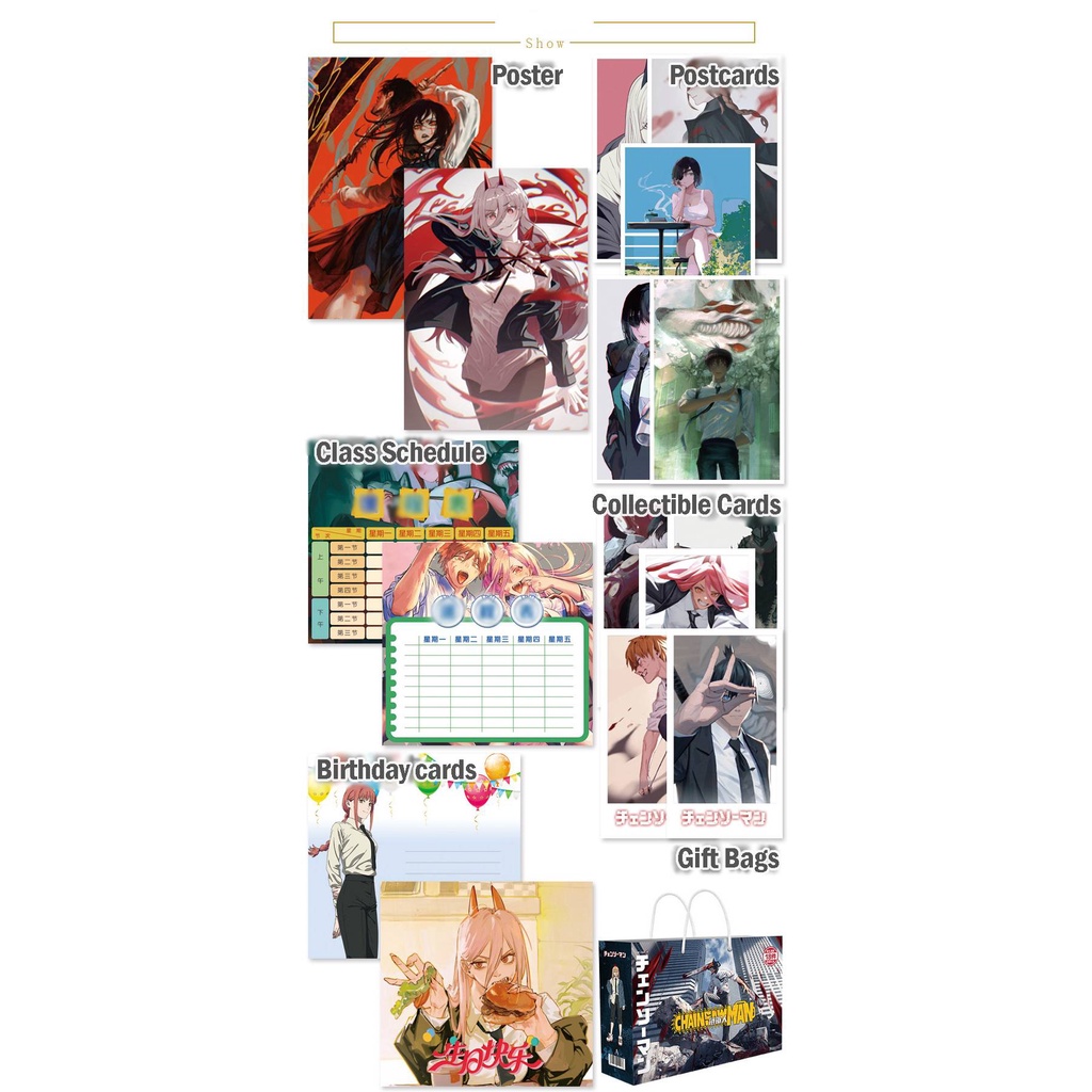 Bộ Sưu Tập Túi Quà Tặng Đồ Chơi Gồm Bưu Thiếp Dán Poster Hình Người Cưa Xích Cho Trẻ Em