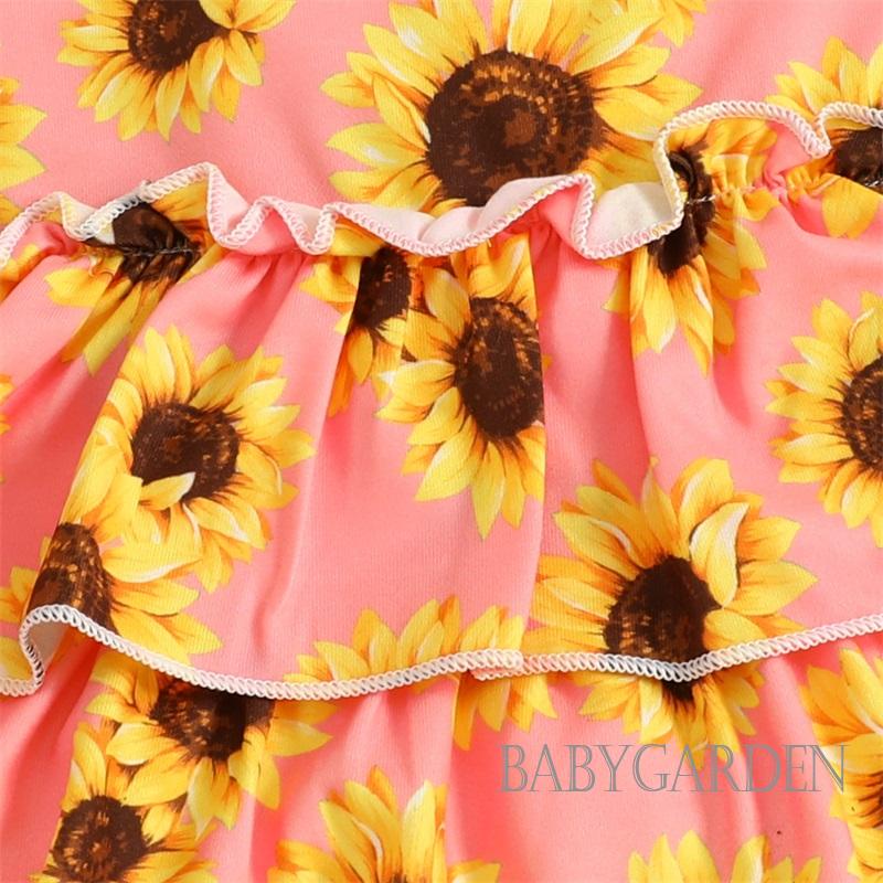 Bộ Áo Tank Top Hai Dây In Hoa + Quần Ngắn Màu Trơn + Băng Đô Cài Tóc Xinh Xắn Cho Bé Gái 3-24 Tháng Tuổi