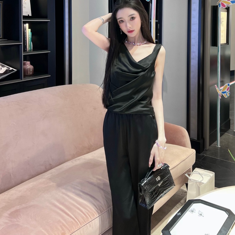 Quần Tây Vải Satin Hai Lớp Phong Cách Mới Mùa Hè Cho Nữ Giới Hạn FBB 2022