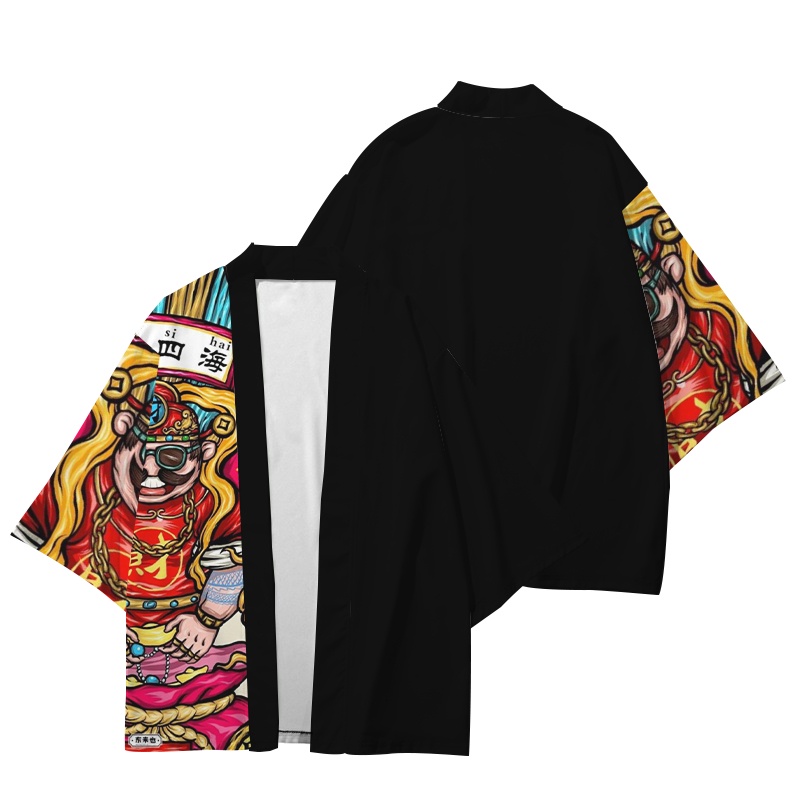 Áo Khoác kimono In Hình Động Vật Hoạt Hình Phong Cách Nhật Bản