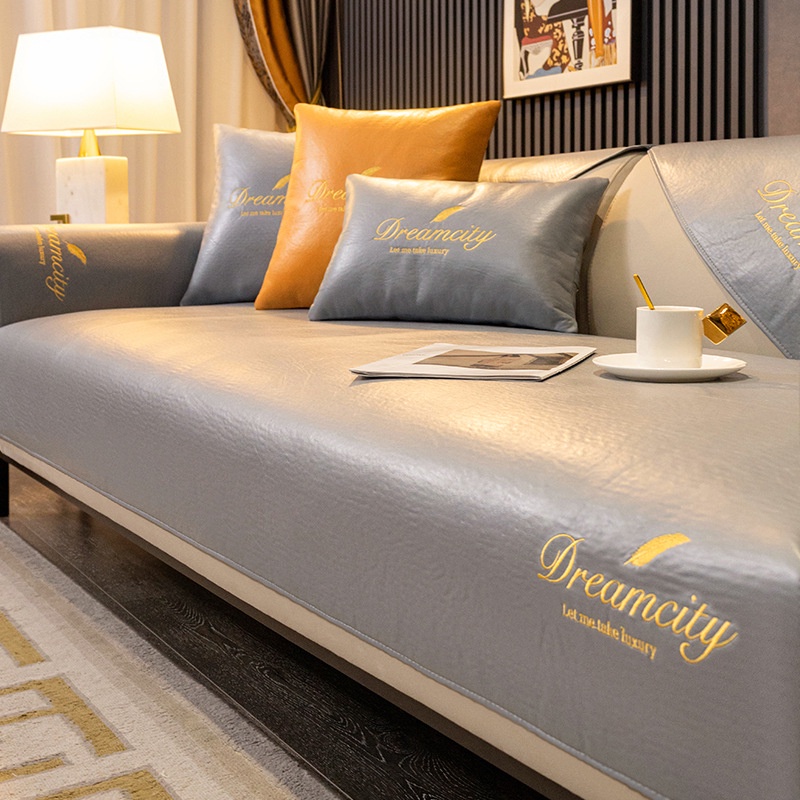Vỏ Bọc Ghế Sofa 1 / 2 / 3 / 4 Chỗ Ngồi Hình Chữ L Chống Thấm Nước Sang Trọng