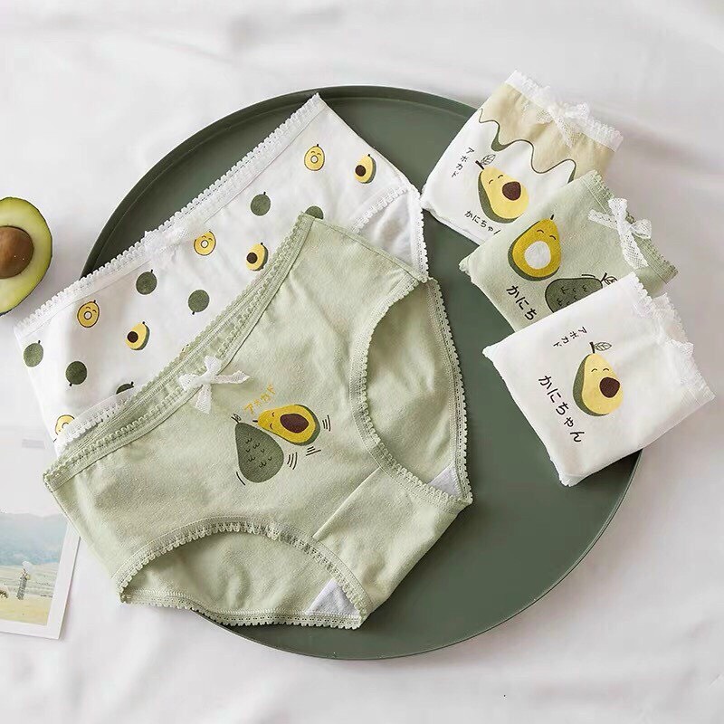Set quần lót quả Bơ cute - Quần chip chất cotton co giãn Hàng Quảng Châu