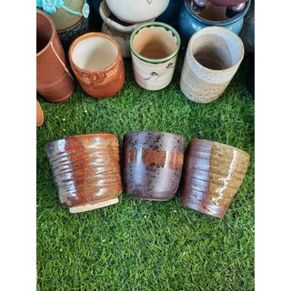 Set ly cốc gốm Nhật trang trí, trồng sen đá