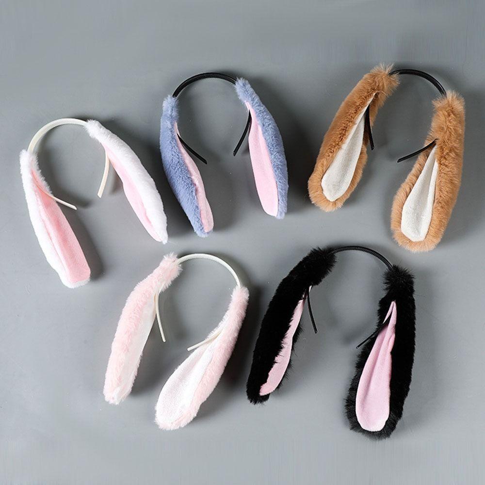 ANEMONE Cài Tóc Tai Thỏ Dài Bằng Vải Bông Hoạt Hình Ngọt Ngào Thời Trang Cho Nữ