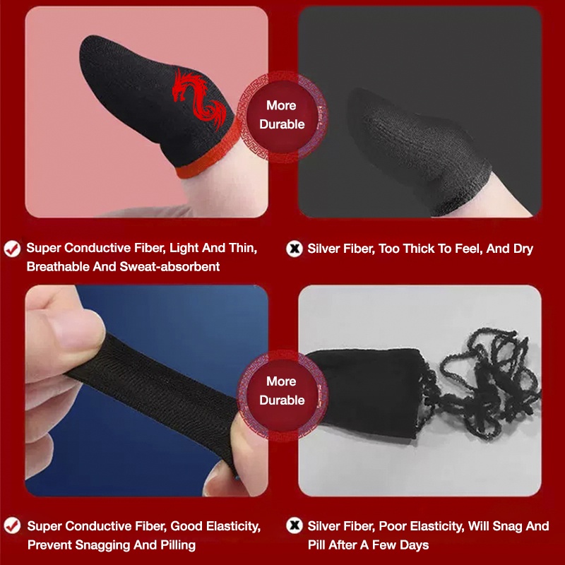 Bao ngón tay cái chơi game BLUEWOW hình rồng chống trượt thoáng khí dùng khi chơi PUBG/MLBB/ trò chơi di động