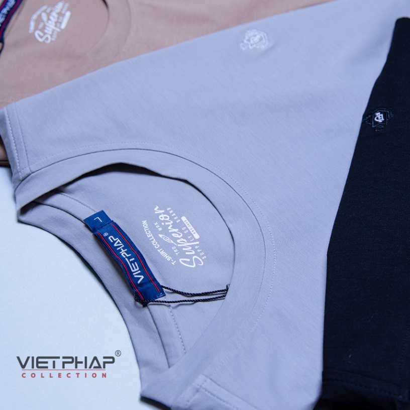 Áo Thun T-shirt Nam  Cao Cấp VIỆT PHÁP/ Form Basic - Chất liệu Cotton thoáng mát, thấm hút mồ hôi tốt 15502