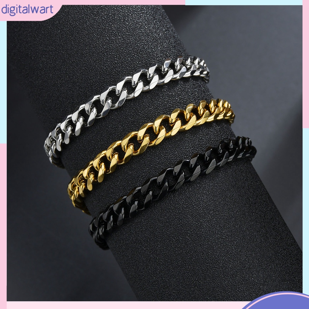 Vòng Tay Mắt Xích Bằng Thép Không Gỉ Mạ Màu Phong Cách Hiphop Thời Trang Cho Nam