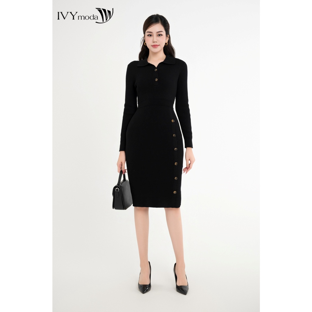 Đầm len lông cừu dáng ôm nữ IVY moda MS 42M7842