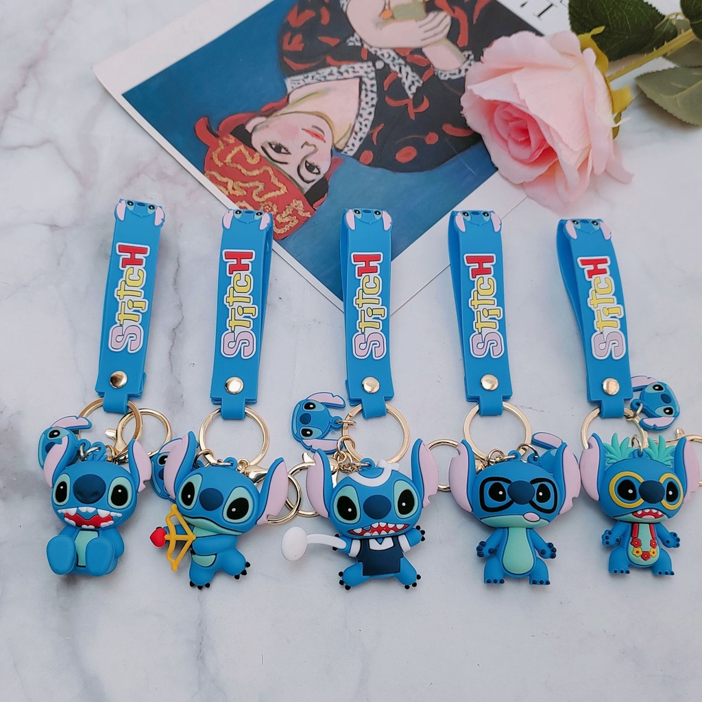 Móc Khóa Silicon Hình Stitch Hoạt Hình Dễ Thương
