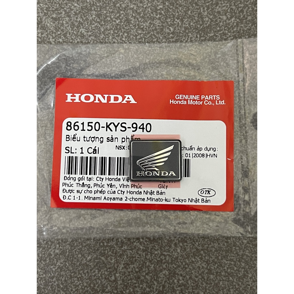 Tem logo cánh chim honda logo vuông cánh chim honda 86150KYS940