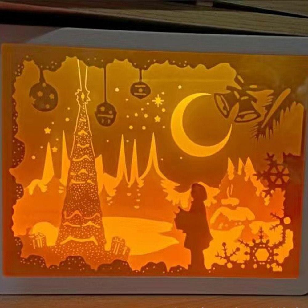 Đèn LED Giấy Chạm Khắc Thanh Lịch Có Thể Sạc Lại Trang Trí Nhà Cửa