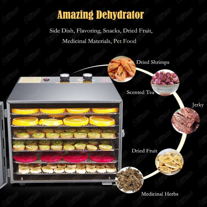 Máy sấy thực phẩm và hoa quả 6 khay FD-06, công suất 600W - Bảo Hành 12 Tháng