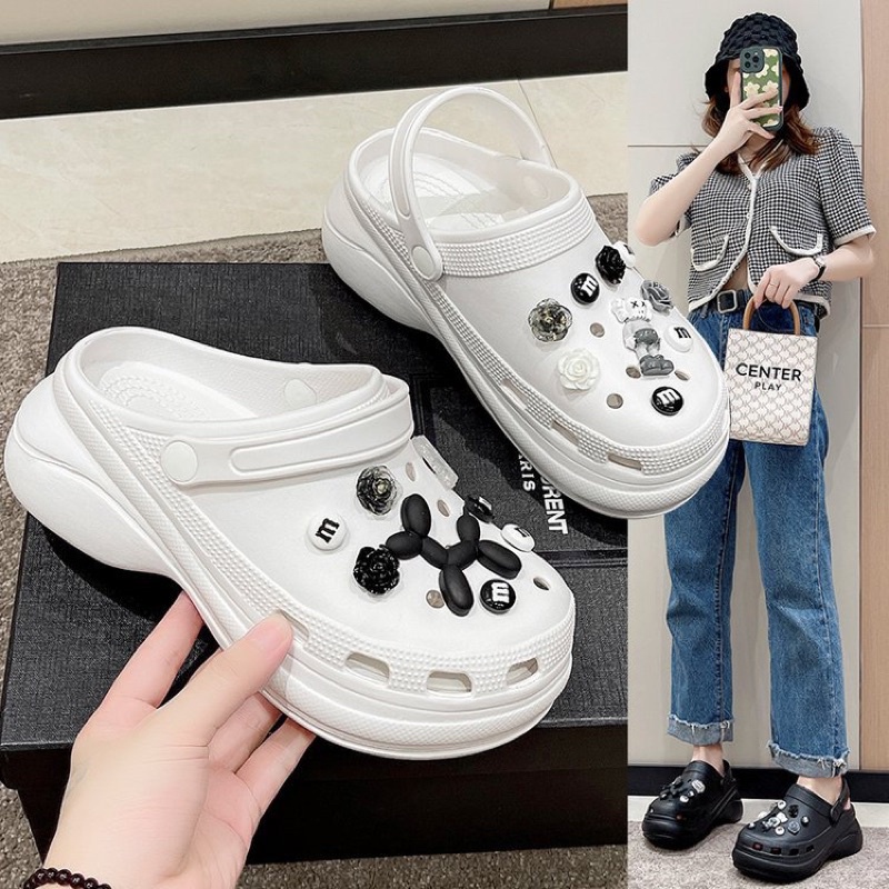 Dép sục croos - dép siêu nhẹ tăng chiều cao thêm 5cm hình dán
