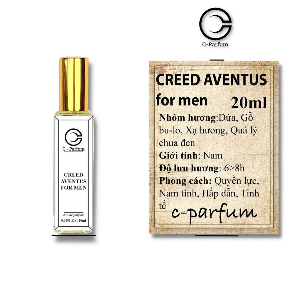 Nước Hoa Nam Chính hãng Creed Aventus C parfum Quyền lực, Nam tính, Hấp dẫn