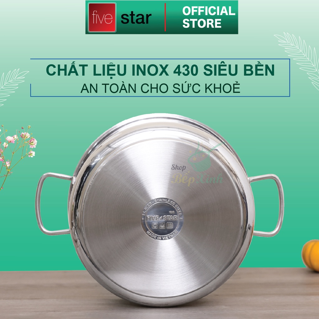 Nồi luộc gà 3 đáy từ sandwich inox 430 cao cấp FiveStar Standard ( 26cm / 28cm / 30cm ) , dùng được mọi bếp