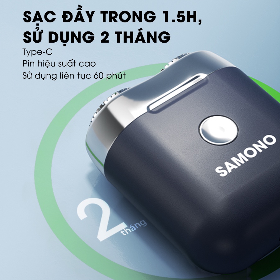 Máy cạo râu Samono SW-ESB45 mini sạc pin đầu dao kép chống nước IPX7 nhỏ gọn tiện dụng bền