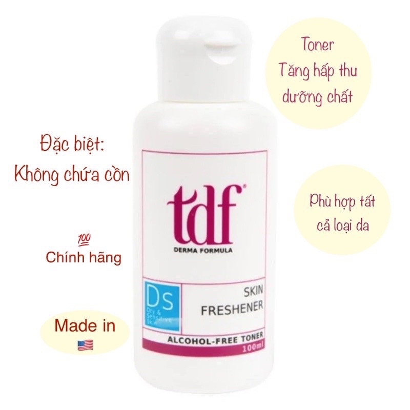 Toner TDF Skin Freshener 100ML , 237ml dưỡng ẩm không chứa cồn tăng hấp thu dưỡng chất TDF Skin Freshener