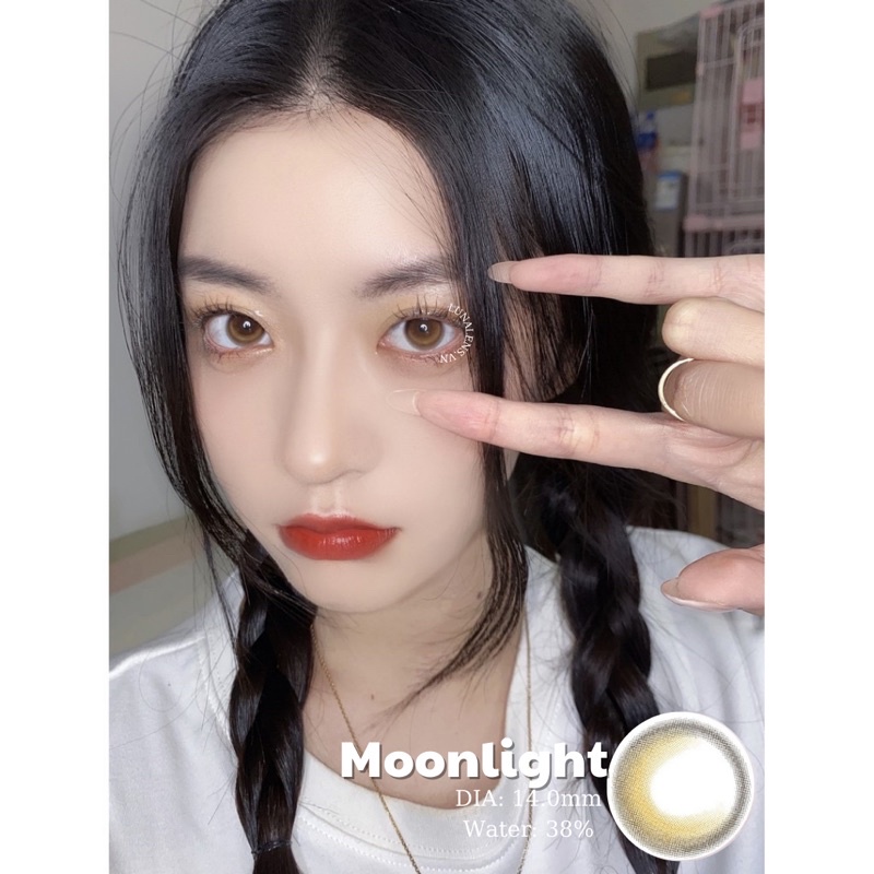 MỘT ĐÔI KÍNH ÁP TRÒNG MÀU NÂU ÁNH TRĂNG MOONLIGHT BROWN SIÊU ÊM SIÊU MỀM NỘI ĐỊA TRUNG QUỐC - CÓ ĐỘ CẬN 671