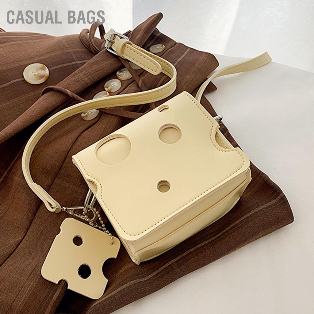 Có hàng sẵn Casual Bags Túi xách tay đeo vai dài Thiết kế pho mát PU Ví đơn cho chuyến du lịch tiệc bãi biển
