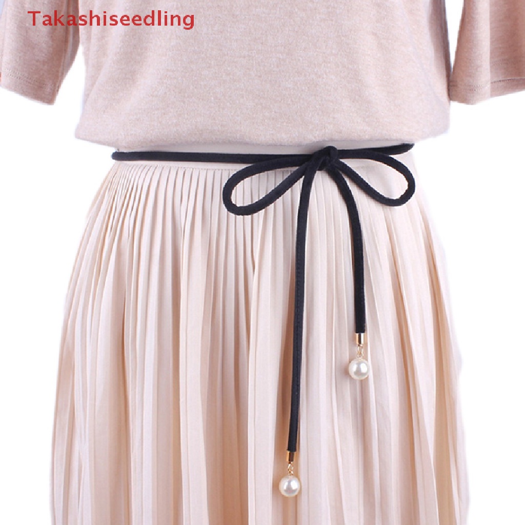 Thắt Lưng Dây Tua Rua Thắt Nút Đính Ngọc Trai Phong Cách Vintage Cho Nữ