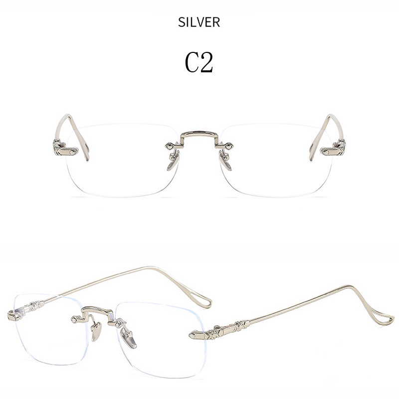 Mắt Kính Không Gọng Trong Suốt Chống Bức Xạ Và Ánh Sáng Xanh Thời Trang Phong Cách Hàn Quốc Cho Nữ