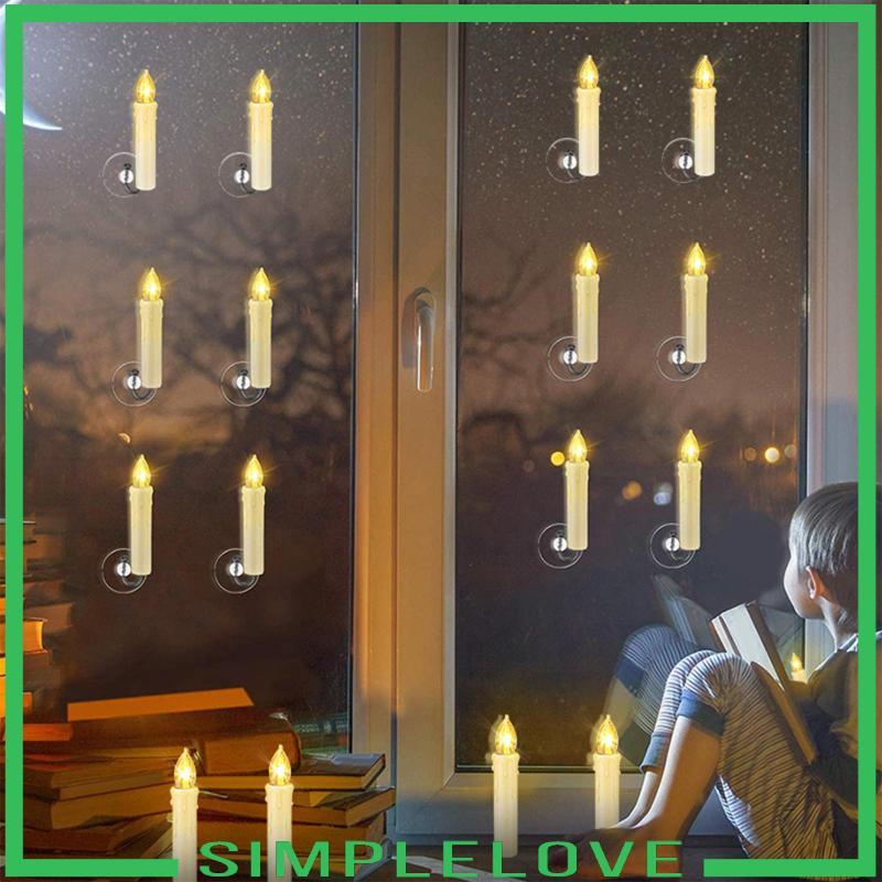 Bộ 10 Đèn LED Hình Nến Có Giác Hút Dùng Trang Trí Cây Cối