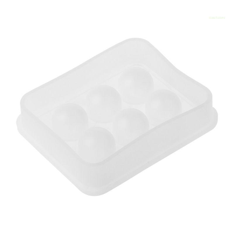Khuôn Silicone Làm Trang Sức 6 Ngăn Hình Cầu 3D
