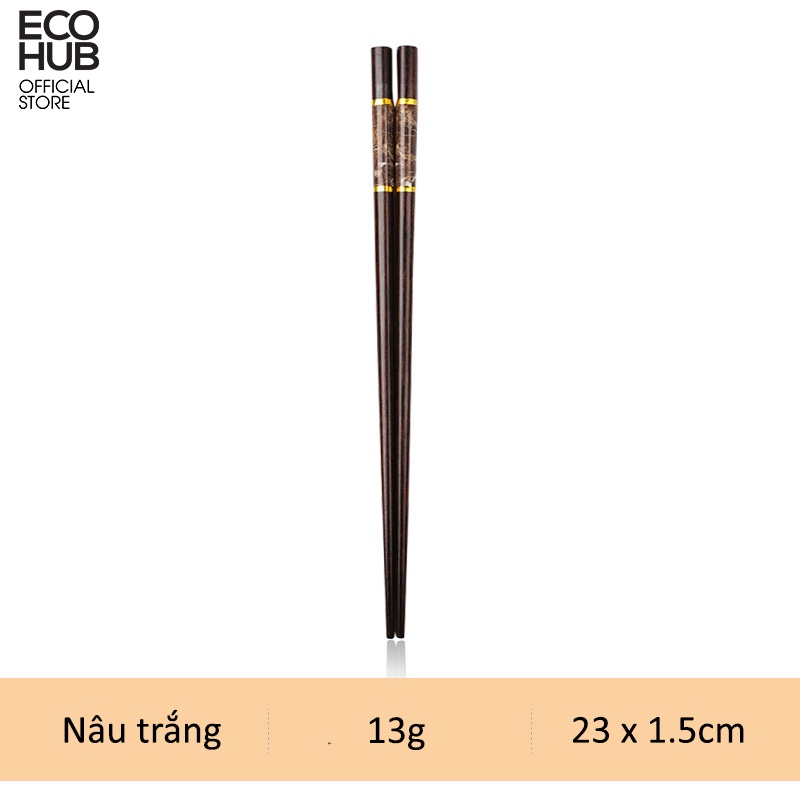 Đũa gỗ ECOHUB khảm đá  23cm (Wooden Chopsticks) E00318