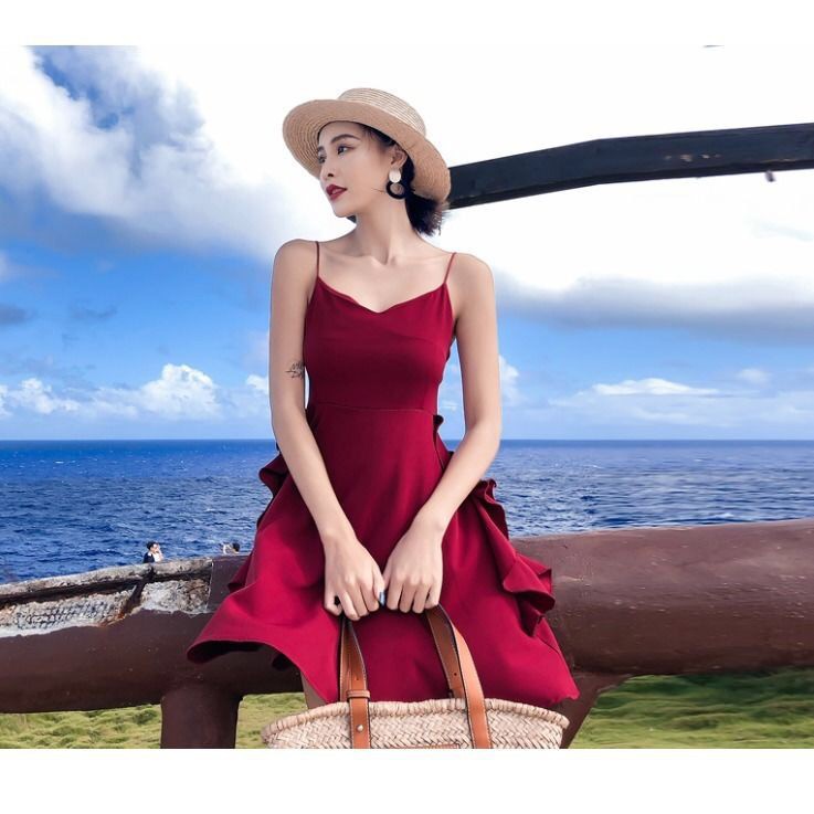 ORDER♥️Đầm,Váy Đỏ nhún bèoSize S->2XL
