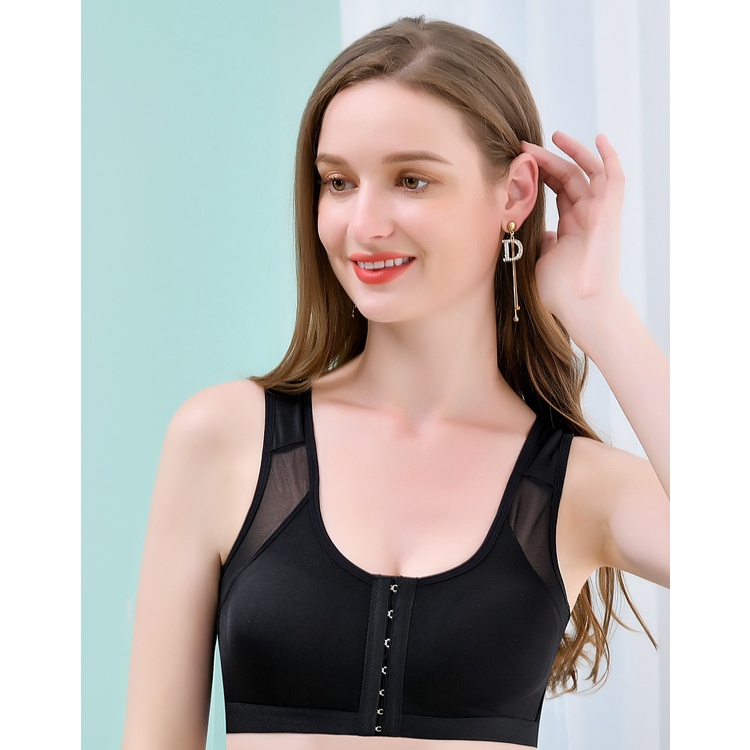 Áo Ngực Thể Thao Mỏng Không Gọng Thép Định Hình Lưng Cài Khóa Trước Thoáng Khí Cho Nữ