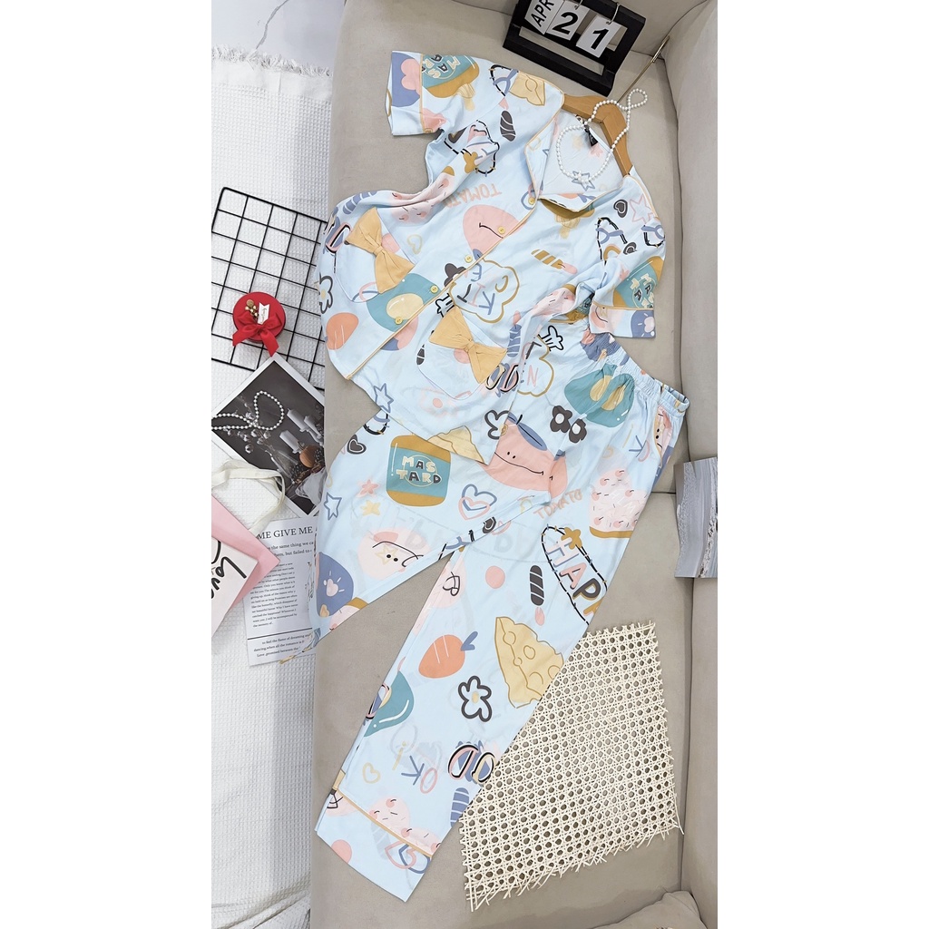 Bộ lanh quần dài 2 túi nơ hàng VNXK