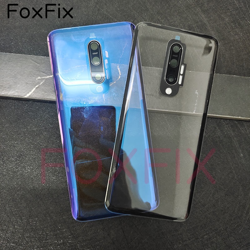 Foxfix trong suốt trong suốt cho oneplus 7 7t pro mặt sau nắp pin mặt sau tấm kính mặt kính wth thay thế ống kính máy ảnh bằng miếng dán