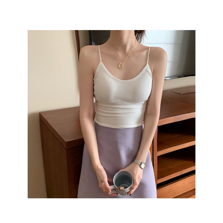 Áo Tank Top Hai Dây Màu Trơn Thời Trang Mùa Hè Mới Cho Nữ