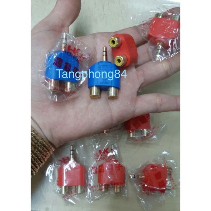 Jack chuyển 3 li stereo ra 2 hoa sen - giá 2 cái 30k
