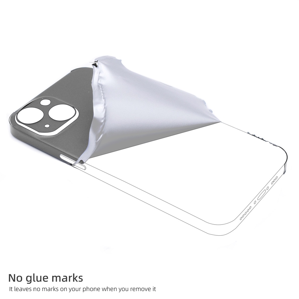 Miếng Dán Chống Trầy Màu Xám In logo Cho iphone 7 8 plus x xr 11 12 13 14 15 pro max