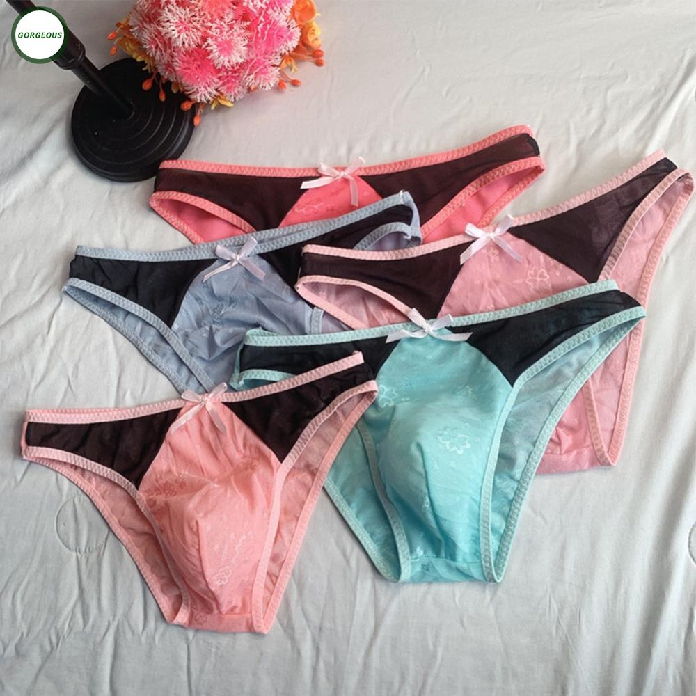 GORGEOUS~Underpants For Men Sissy Ultra-Thin Breathable Comfortable Jacquard Lace