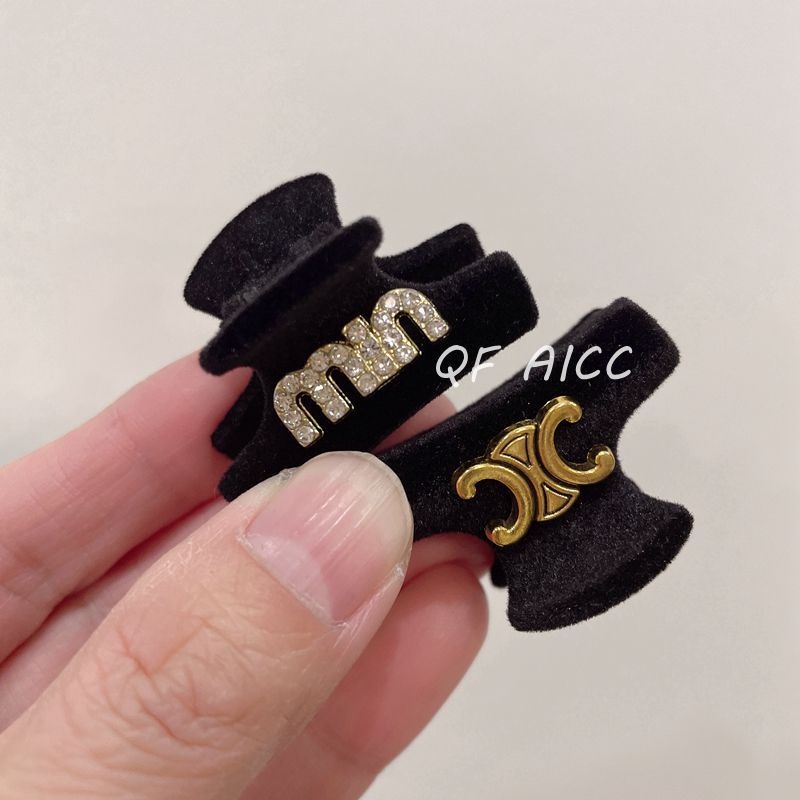 Kẹp Tóc Đính Kim Cương Giả Màu Vàng Đen Phong Cách Retro Mùa Thu Đông Cho Nữ