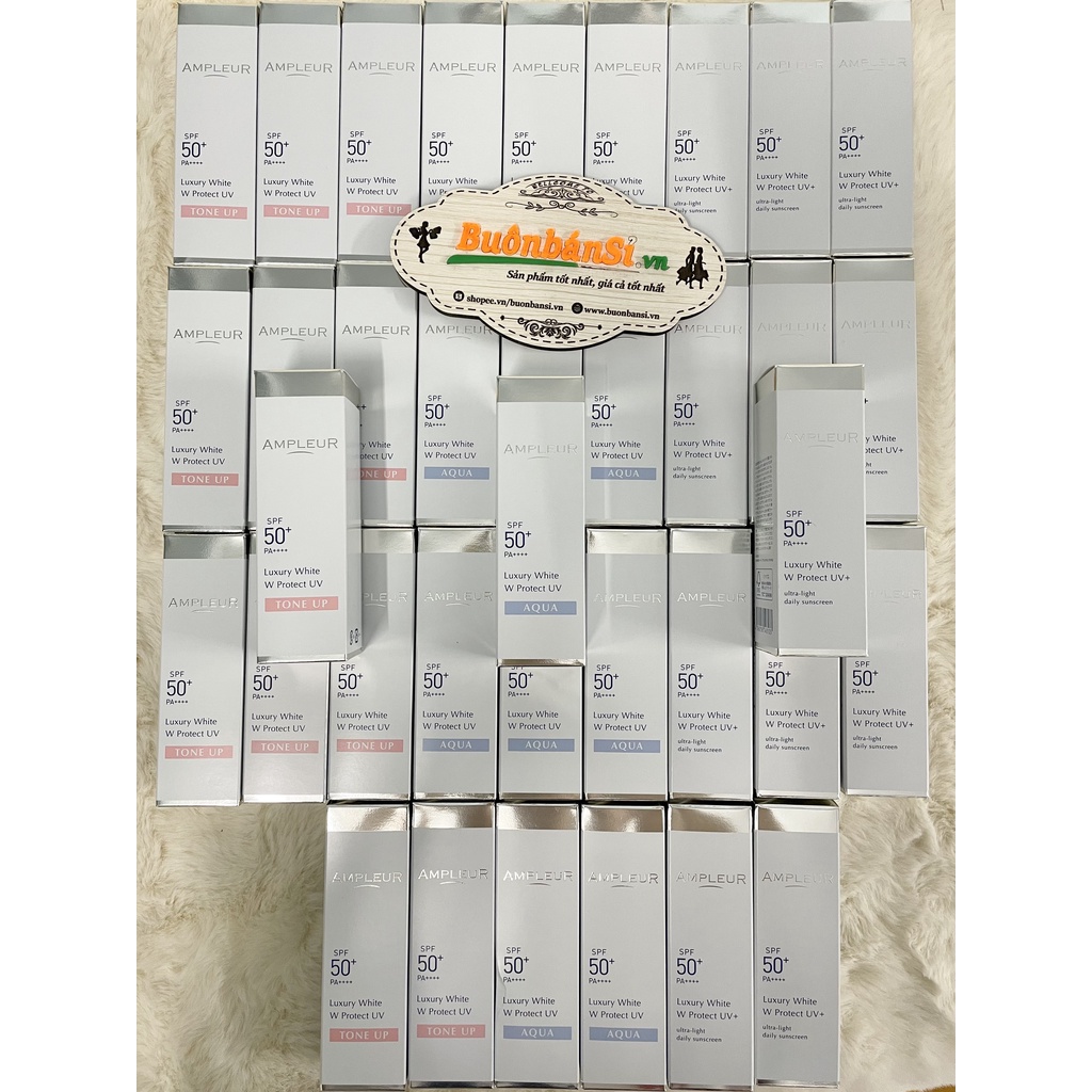 Kem Chống Nắng AMPLEUR Luxury White W Protect SPF 50+ PA++++ 30gr Nhật Bản